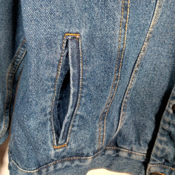 WVU Mountaineers Football Jean Jacket Men XL West Virginia University Upcycled - Picture 15 of 16